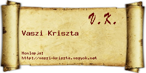 Vaszi Kriszta névjegykártya
